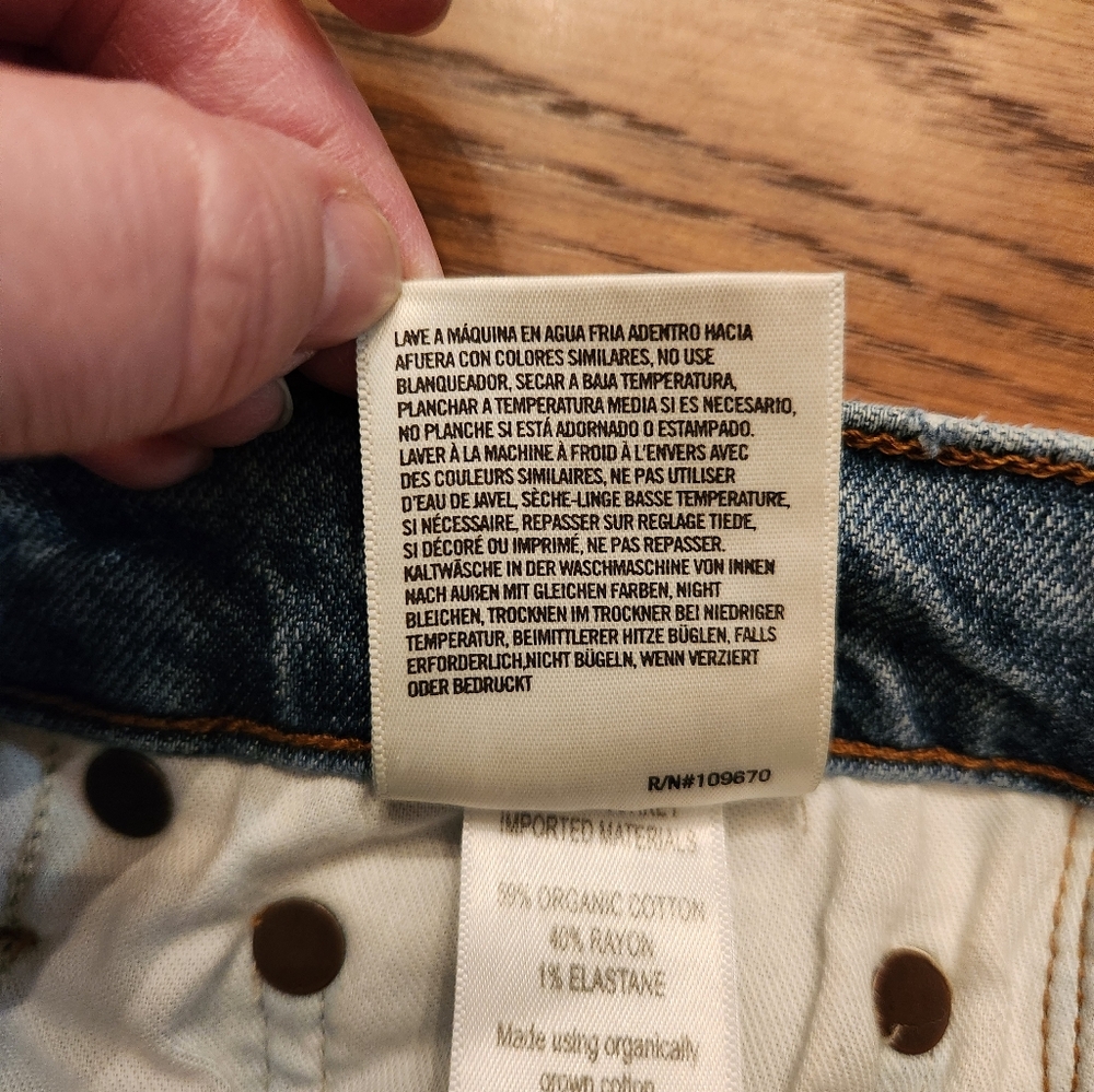 Agolde Riley High Rise Straight Cropped Button Fly Distressed Jeans Size… - Picture 7 of 7
